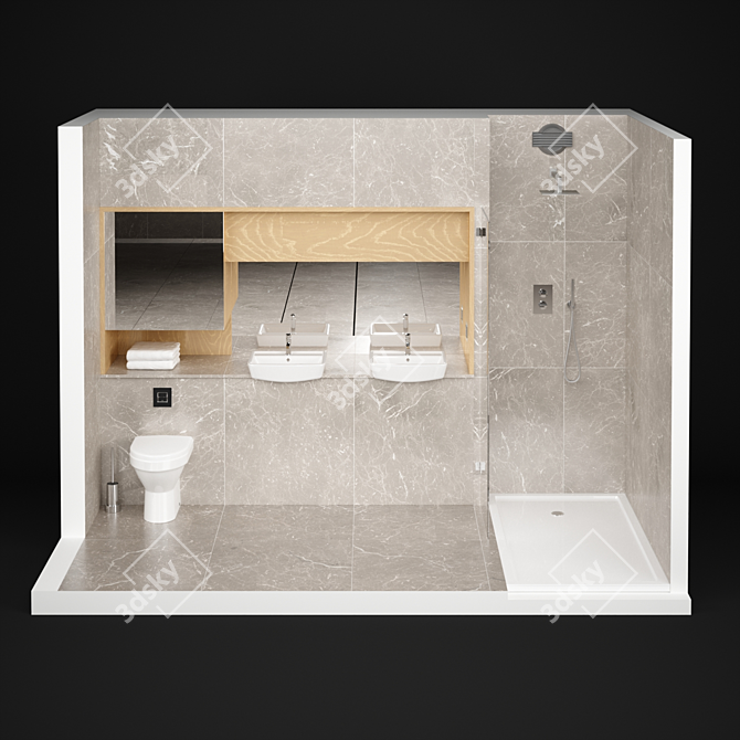 Modern Bathroom Set 3D model image 3