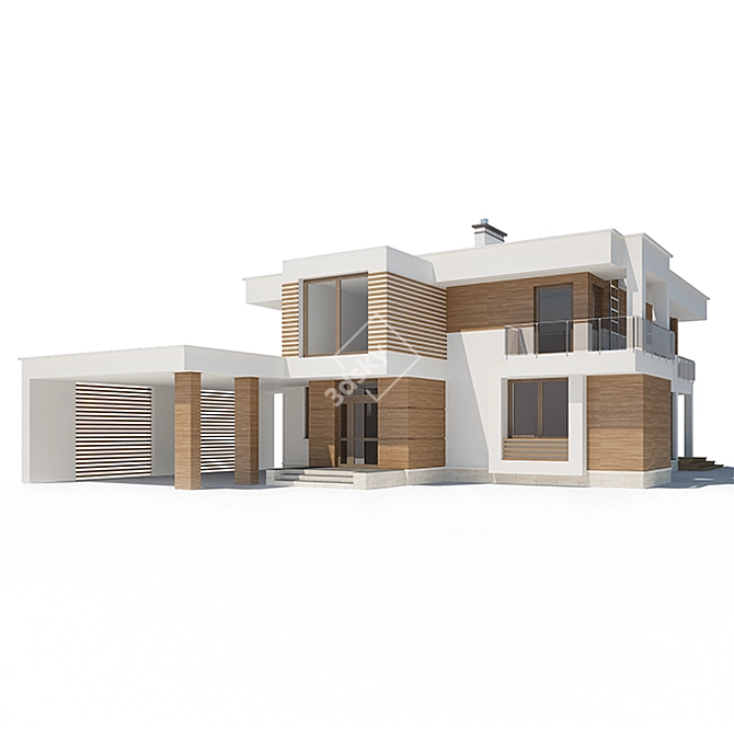 Modern Style Home 3D model image 1