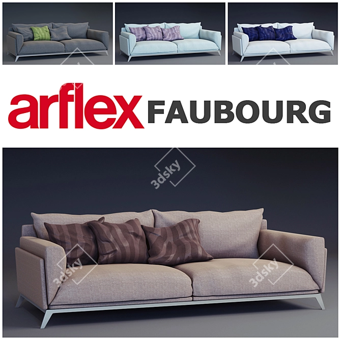 Modern Italian Sofa with Custom Colors 3D model image 1