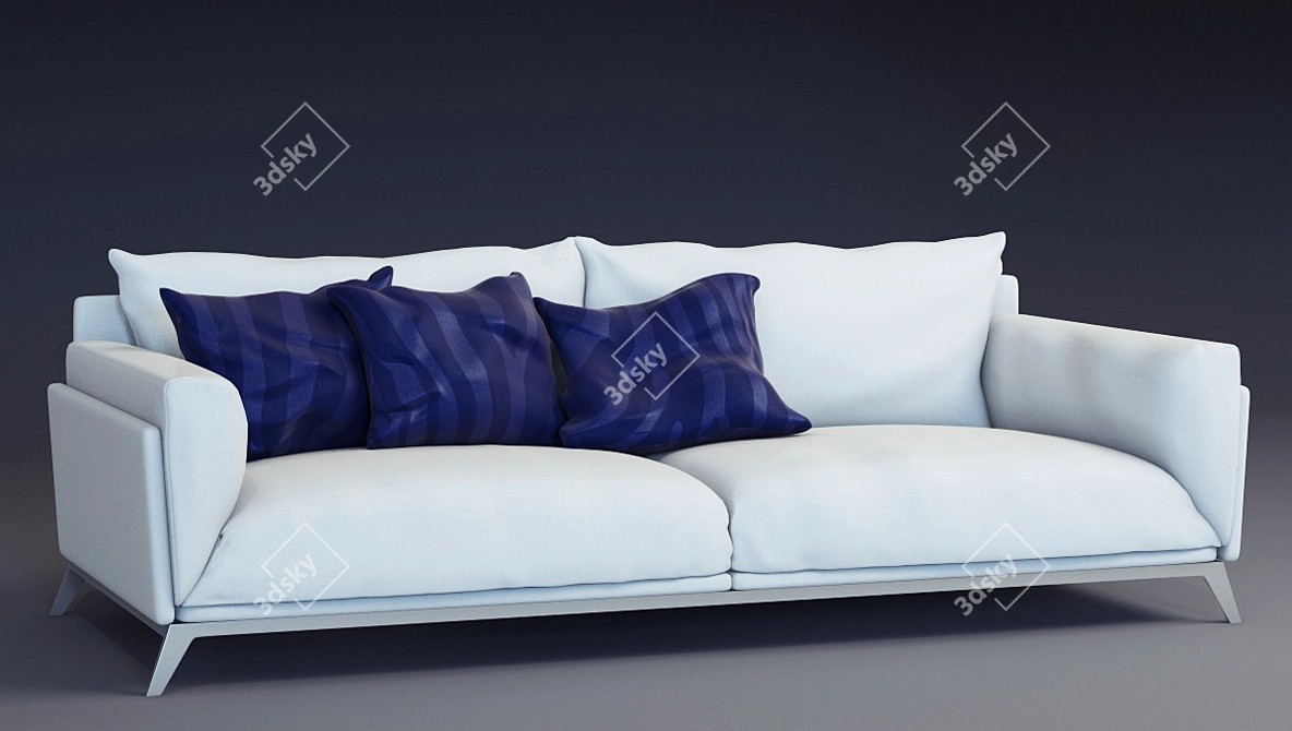 Modern Italian Sofa with Custom Colors 3D model image 3