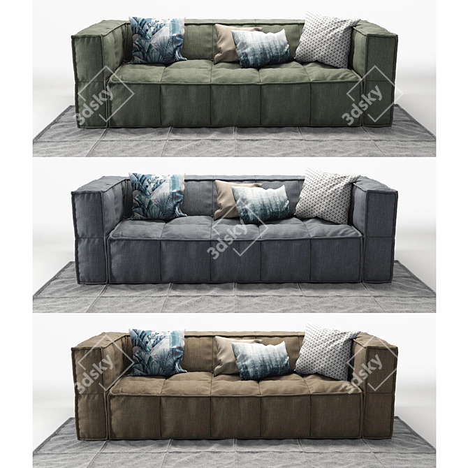 Sleek Scandinavian Sofa by HK Living 3D model image 3