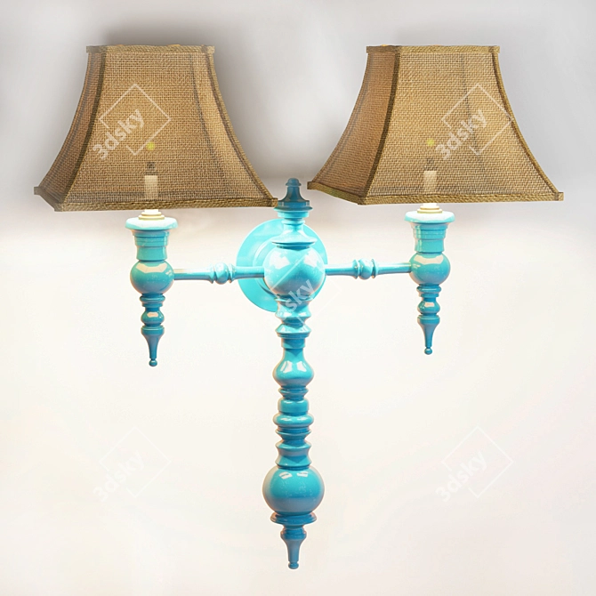 Cap Ferrat Bleu Double Sconce 3D model image 2