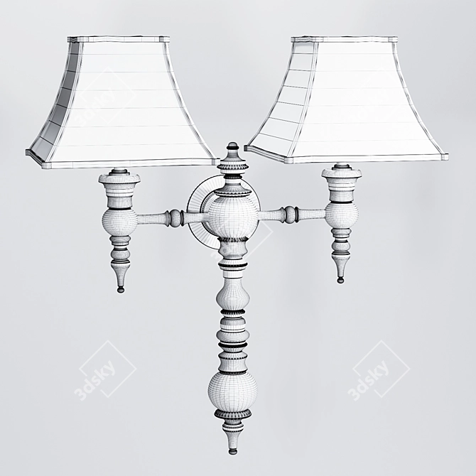 Cap Ferrat Bleu Double Sconce 3D model image 3