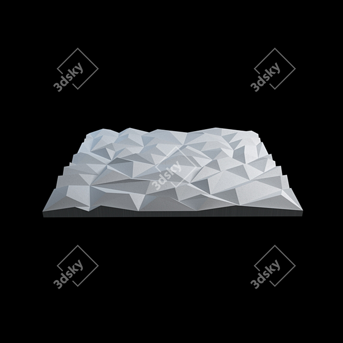 Elegant 3D Crystal Panel 3D model image 2