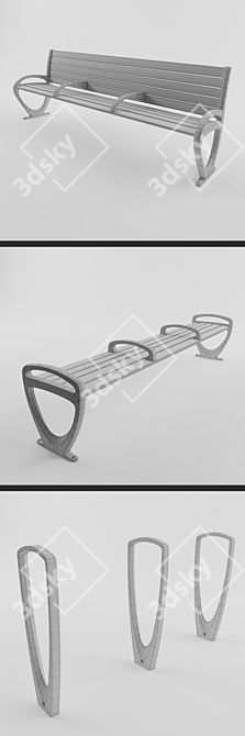  Minimalist Bench Collection - Sleek and Stylish Design 3D model image 3