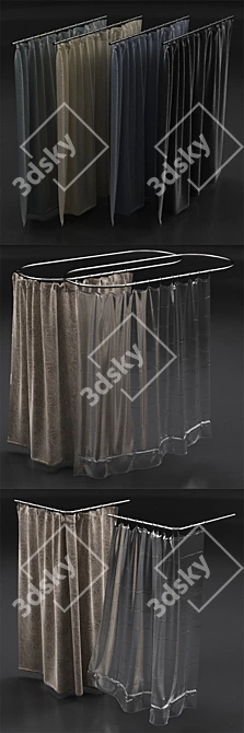 Title: Restoration Hardware Shower Curtains 3D model image 3