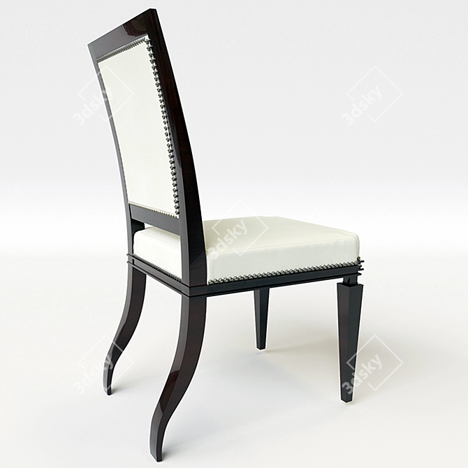 Leather Wood Chair 3D model image 3