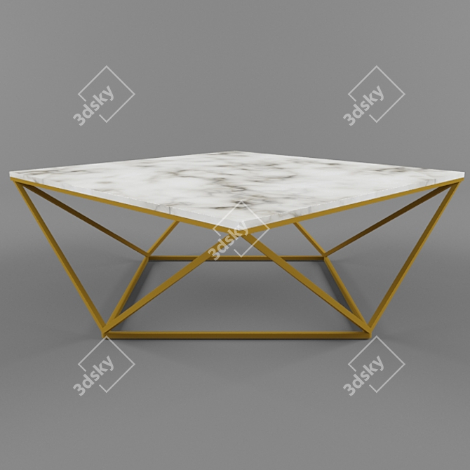 Contemporary Jasmine Marble Coffee Table 3D model image 1