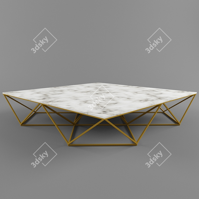 Contemporary Jasmine Marble Coffee Table 3D model image 2