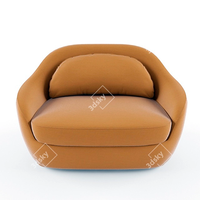 Stylish Orange Divan Design 3D model image 1