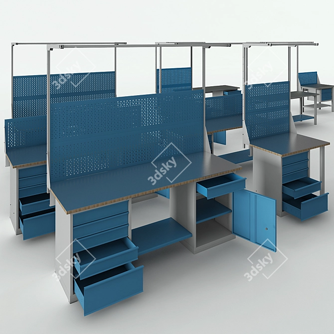 Professional Plumbing Workbench Set 3D model image 1