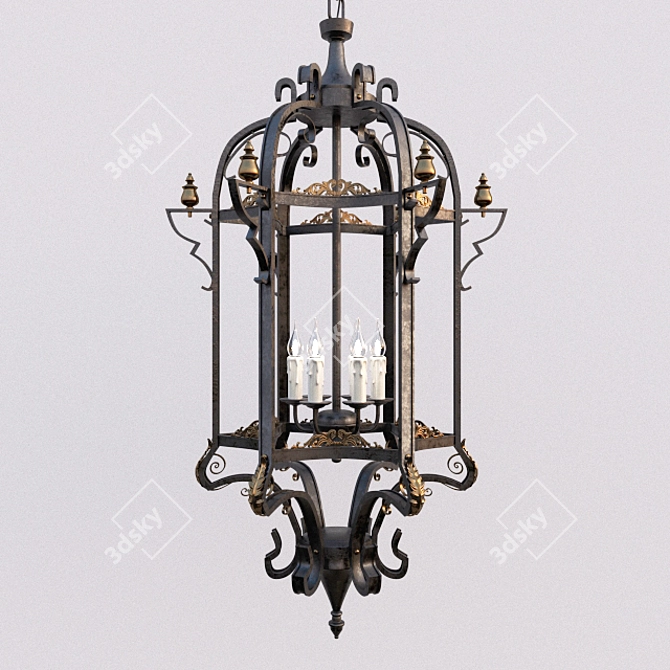 Contemporary Hanging Lantern 3D model image 1