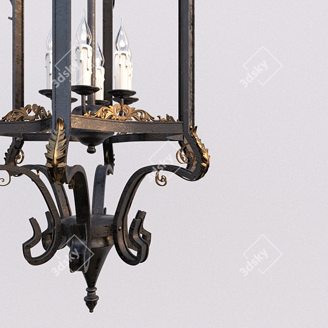 Contemporary Hanging Lantern 3D model image 2