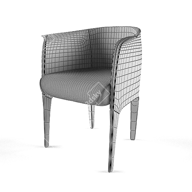 Modern Black Cracked Leather Design Chair 3D model image 2