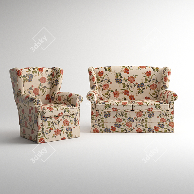 Italian Handmade Bergere Sofa by Presalotto 3D model image 1