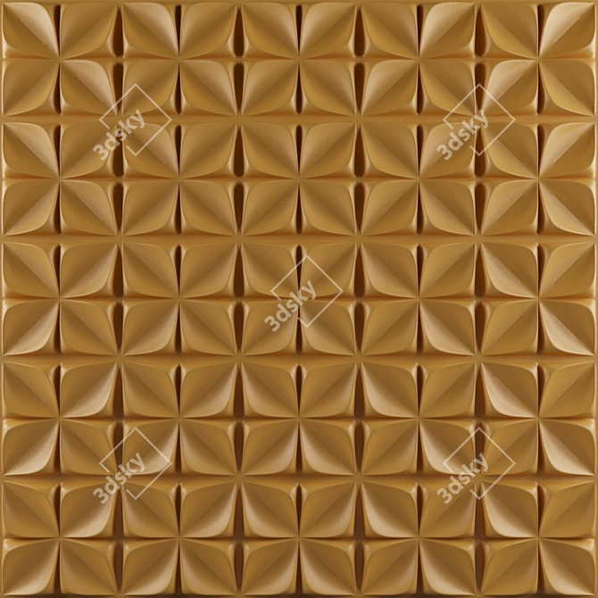 3D Gypsum Wall Panels - Flower & Piramide 3D model image 2