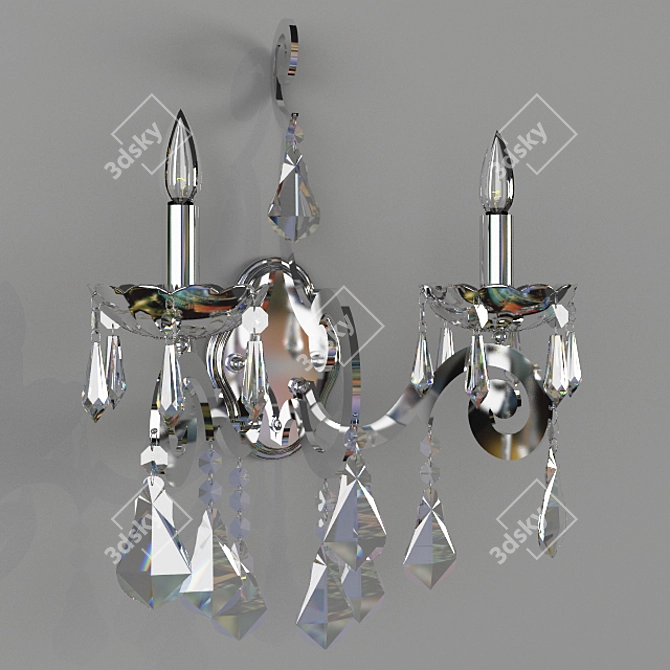 Elegant Crystal Wall Sconce 3D model image 1