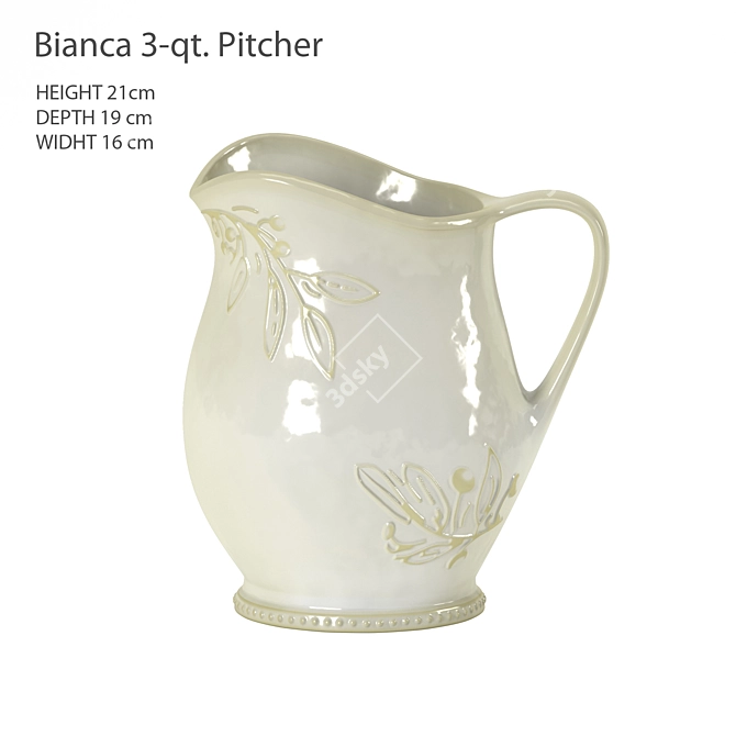 Elegant Certified International 3-qt. Pitcher 3D model image 1