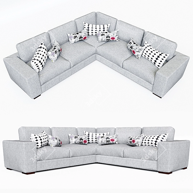 Modern Upholstered Sofa 3D model image 1