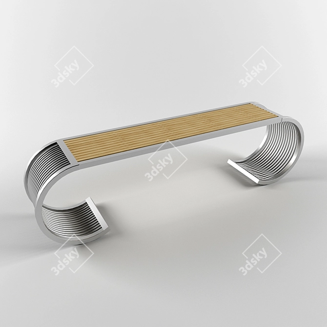 Elegant Park Bench 3D model image 1