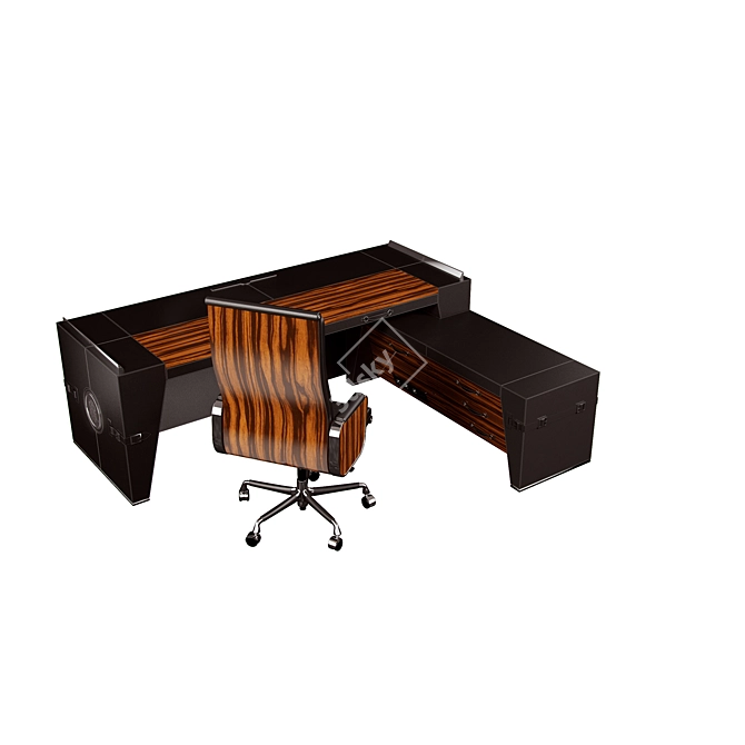 Elegant ART EDGE Desk and Chair 3D model image 2