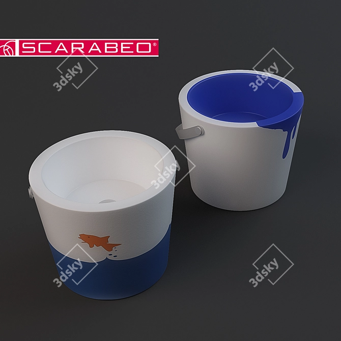 BUCKET 30 - Stylish Lay-on Washbasin by Scarabeo 3D model image 1