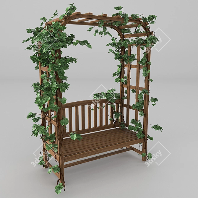 Elegant Garden Bench 3D model image 1