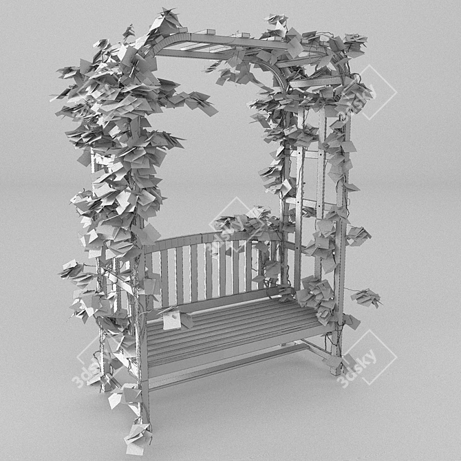 Elegant Garden Bench 3D model image 2