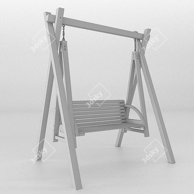 Elegant Outdoor Swing Set 3D model image 2