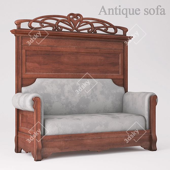 Restored 19th Century Antique Sofa 3D model image 1