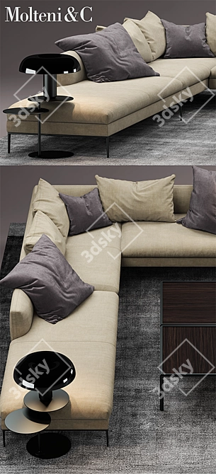 Modern Comfort: Molteni Sofa 3D model image 2