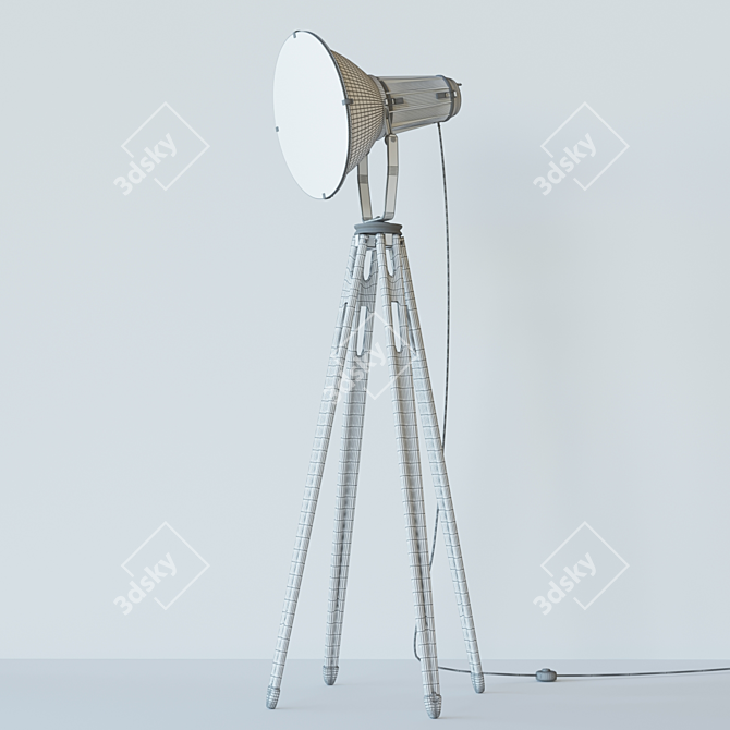 Industrial Loft Floor Lamp 3D model image 2