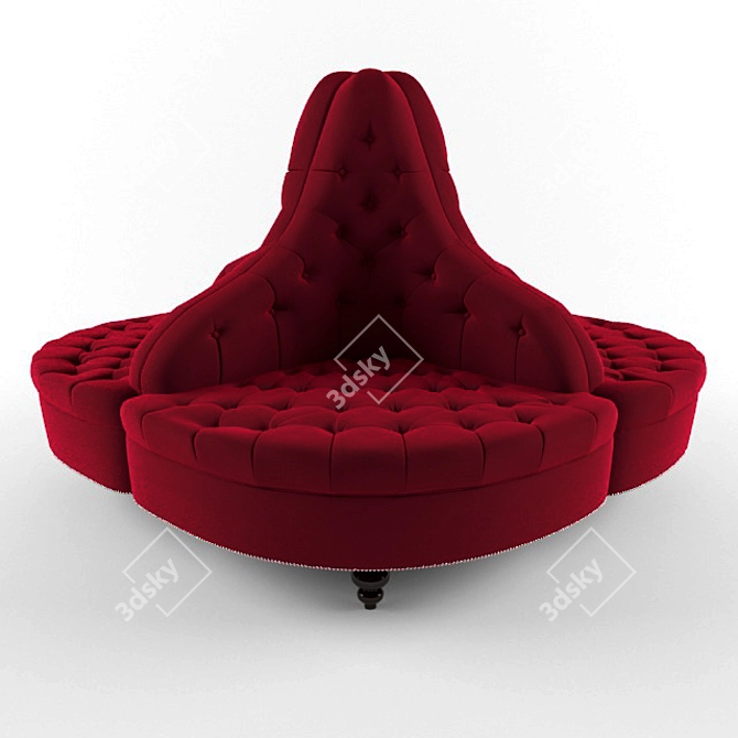 Luxurious Round Sofa 3D model image 1