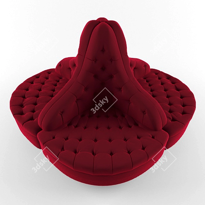 Luxurious Round Sofa 3D model image 2