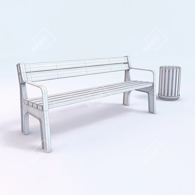 City Bench Set - "Город 3D model image 2