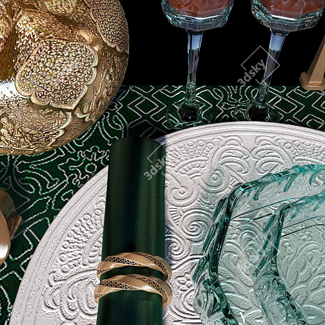 Elegant Table Setting Set 3D model image 2