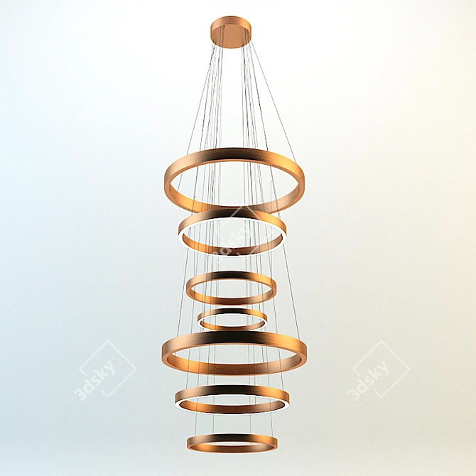 Luxury Light Ring Chandelier 3D model image 2