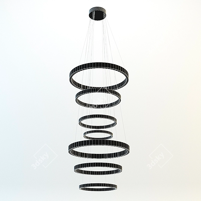 Luxury Light Ring Chandelier 3D model image 3