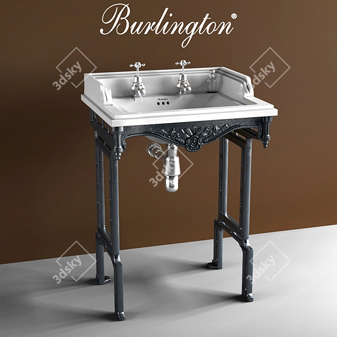 Classic English Basin with Pedestal - Burlington_T38 ALU_B15 1TH 3D model image 1