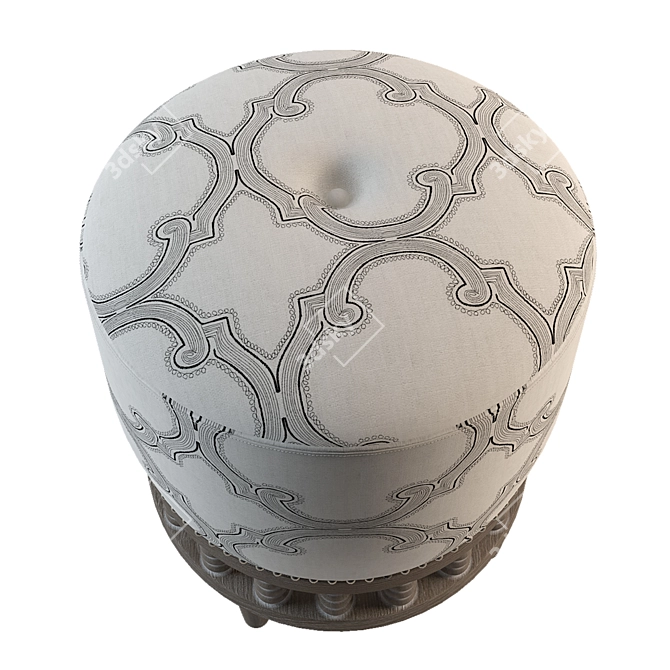 Serpent & Clover Ottoman: Elegant, Stylish and Comfy 3D model image 2