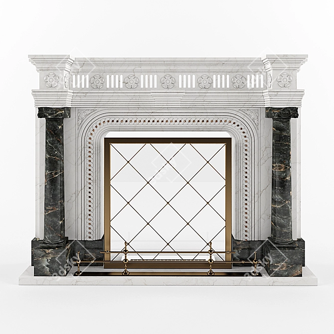 Sleek Modern Fireplace - 1550mm 3D model image 2