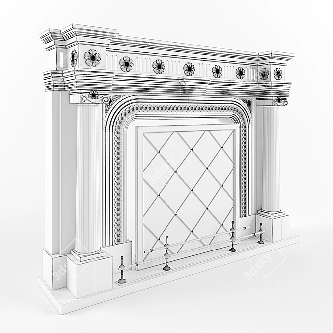 Sleek Modern Fireplace - 1550mm 3D model image 3