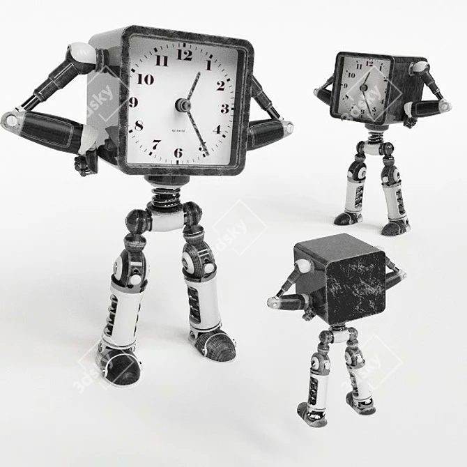  RoboTime: Futuristic Robot Clock 3D model image 1