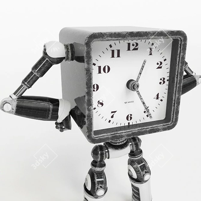  RoboTime: Futuristic Robot Clock 3D model image 3