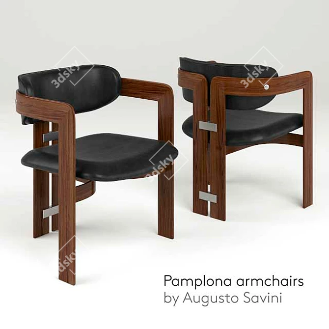 Italian Designer Savini's Pamplona Chair 3D model image 1