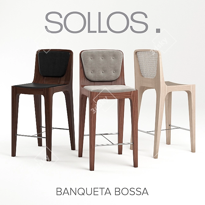 Elegant Wood Banqueta: Bossa 3D model image 1