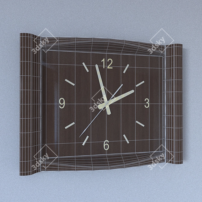 Wooden Style Wall Clock 3D model image 3