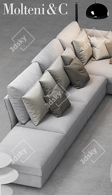 Elegant Molteni Sofa 3D model image 2