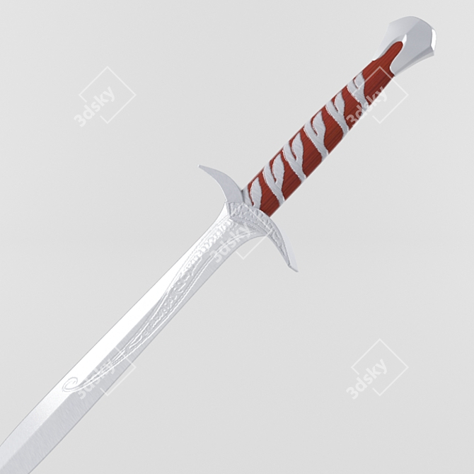 Elven Engraved Hobbit Sting Dagger 3D model image 2