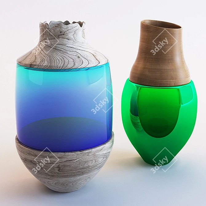 Elegant Glass Vase 3D model image 1